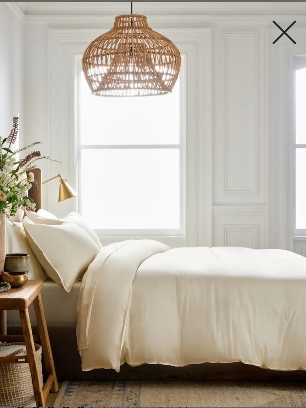 Quince Bamboo Twin Duvet Cover Luxury Cream Ivory Bedding - No Pillowcases